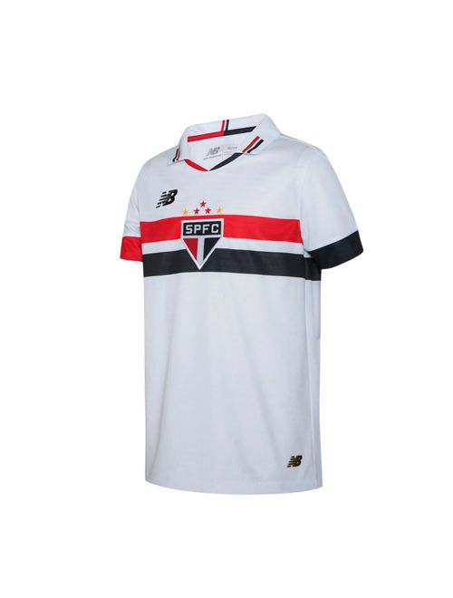 Camisa São Paulo I 2024 New Balance Infantil - Branca/Vermelha