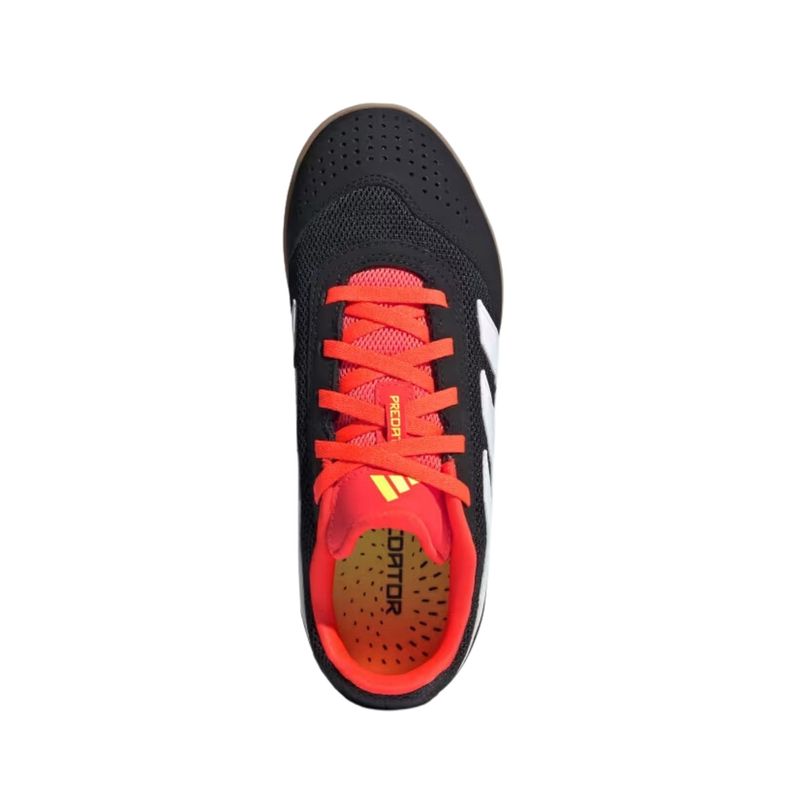 Chuteira-Futsal-Adidas-Predator-Club-4-Infantil---Preta-Vermelha
