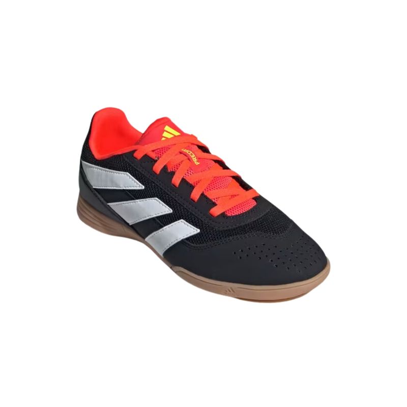 Chuteira-Futsal-Adidas-Predator-Club-4-Infantil---Preta-Vermelha