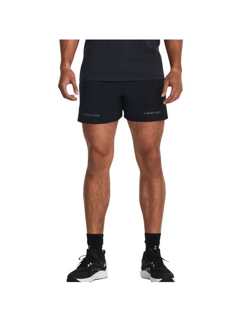 Bermuda Under Armour Project Rock 5 Woven Masculina - Preta