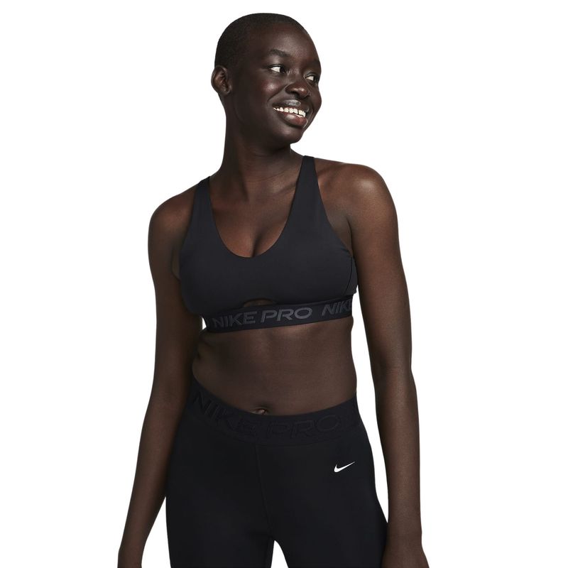 Top Nike Pro Indy Plunge Bra Feminino - Preto