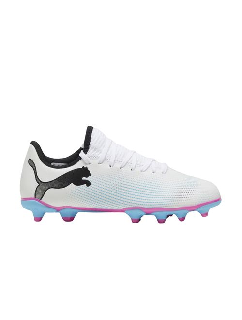 Chuteira Campo Puma Future 7 Play Infantil - Branca/Rosa