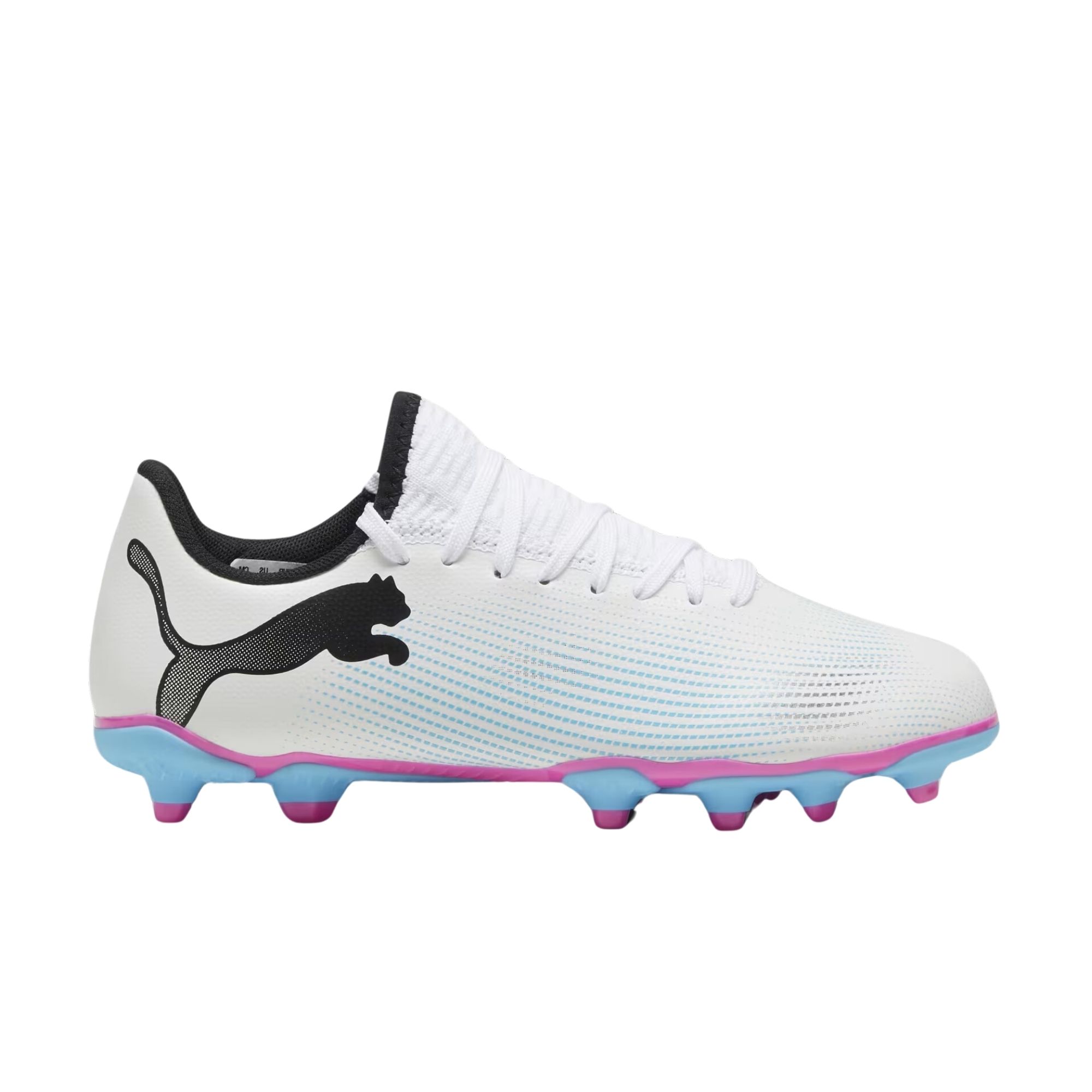 Chuteira Campo Puma Future 7 Play Infantil - Branca/Rosa