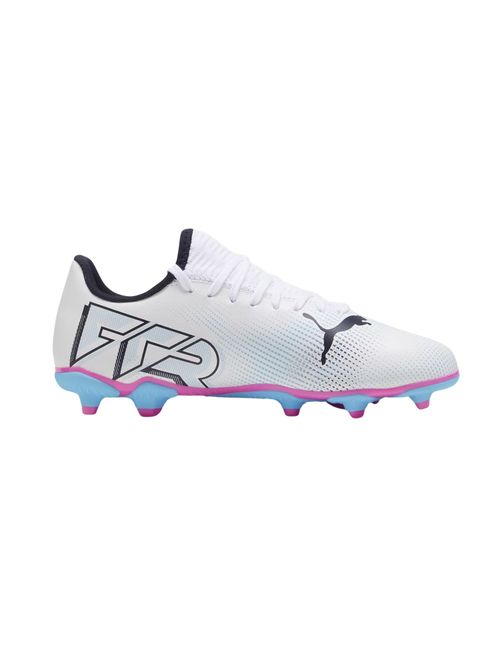 Chuteira Campo Puma Future 7 Play Infantil - Branca/Rosa