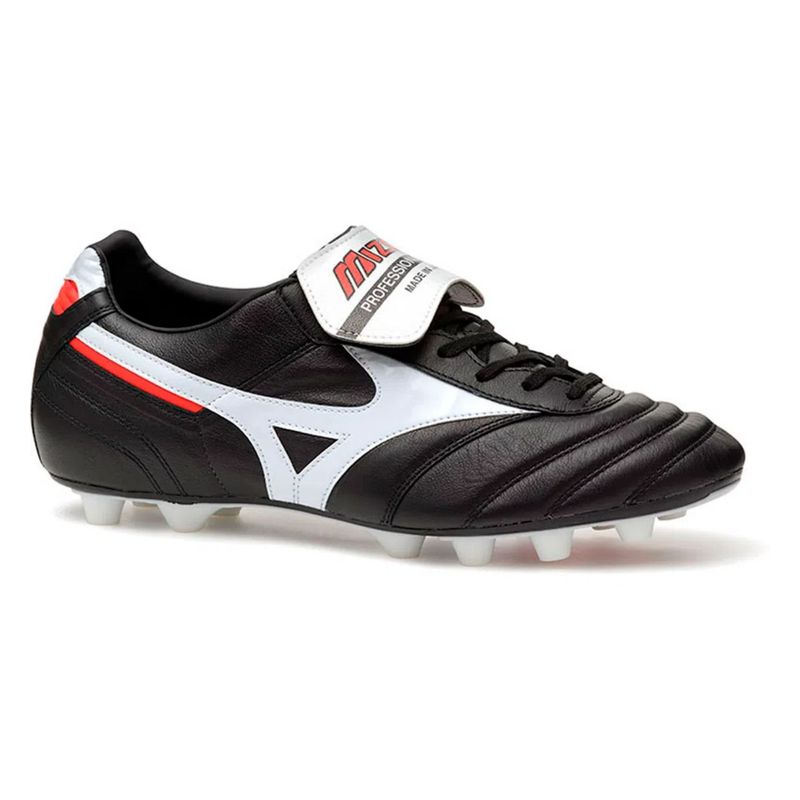 Chuteira-Campo-Mizuno-Morelia-Japan-Md-Masculina---Preta-Branca