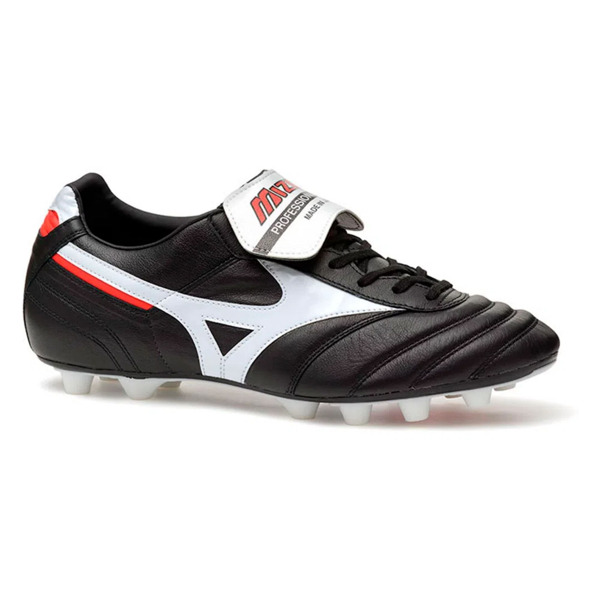 Chuteira Campo Mizuno Morelia Japan Md Masculina - Preta/Branca
