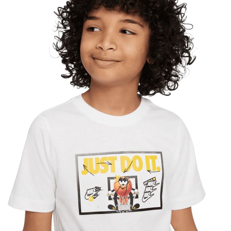 Camiseta-Nike-Basketball-Ball-Infantil---Branca