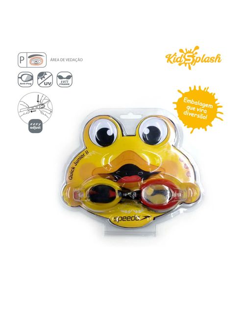 Óculos De Natação Speedo Quick Jr II Infantil - Vermelho Mescla/Cristal