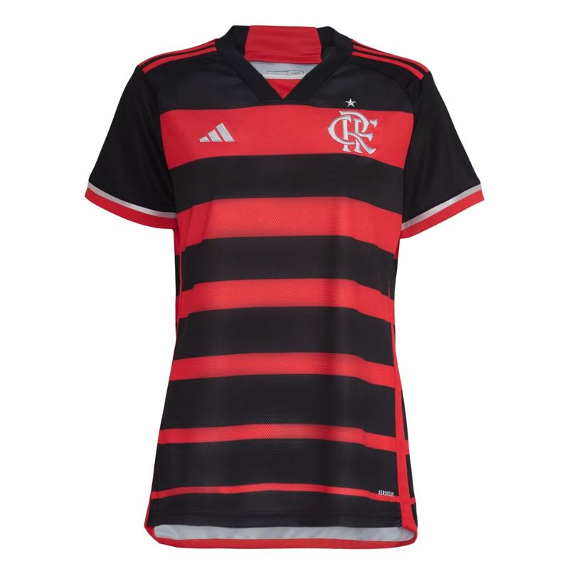 Camisa-Flamengo-I-24-25-Adidas-Feminina---Vermelha-Preta