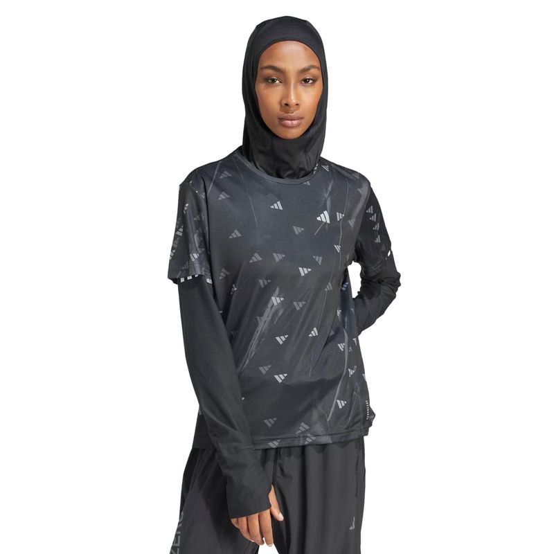 Camiseta Adidas Run It Bl Tee Feminina - Preta