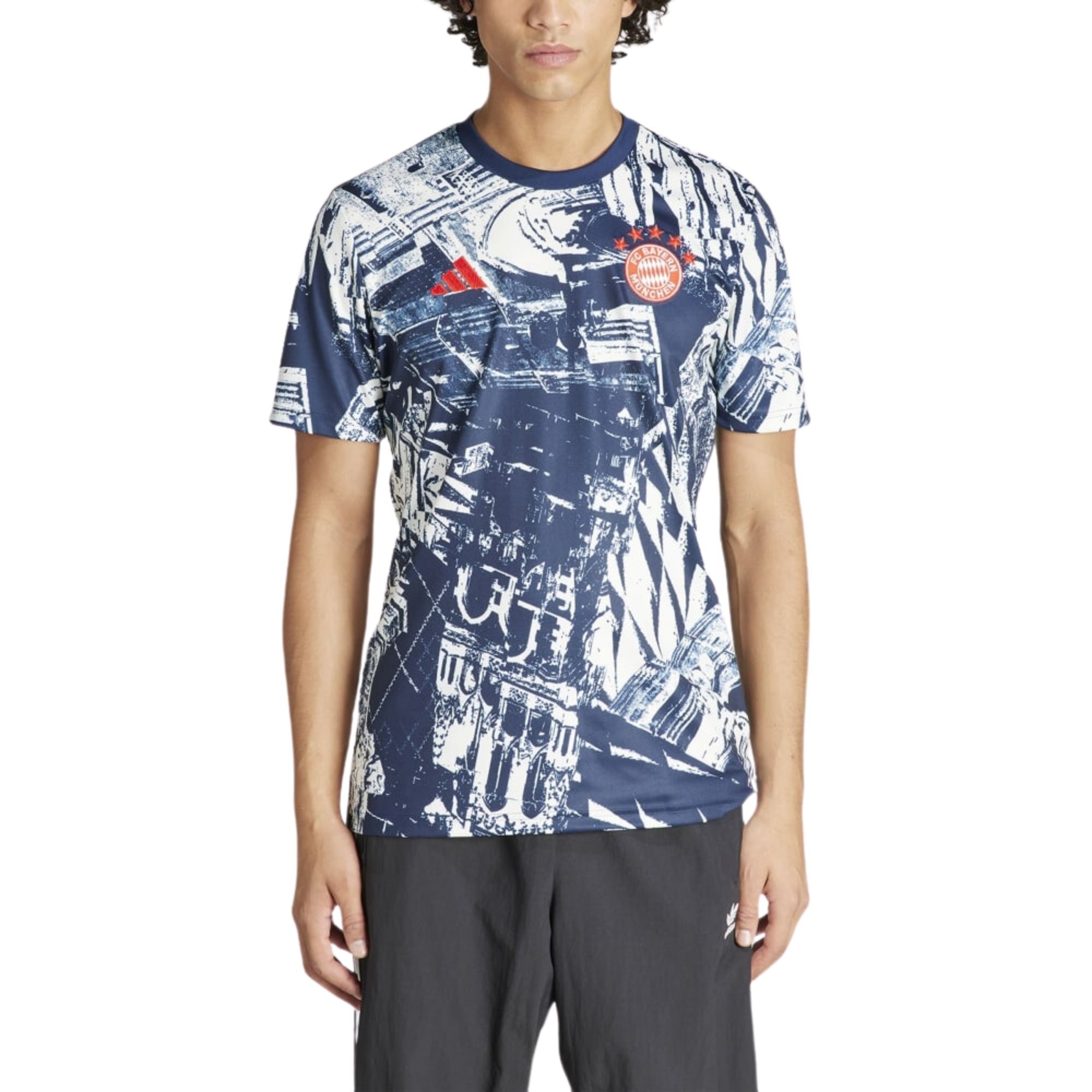 Camisa Bayern Adidas Pré-Jogo Masculina - Branca/Azul
