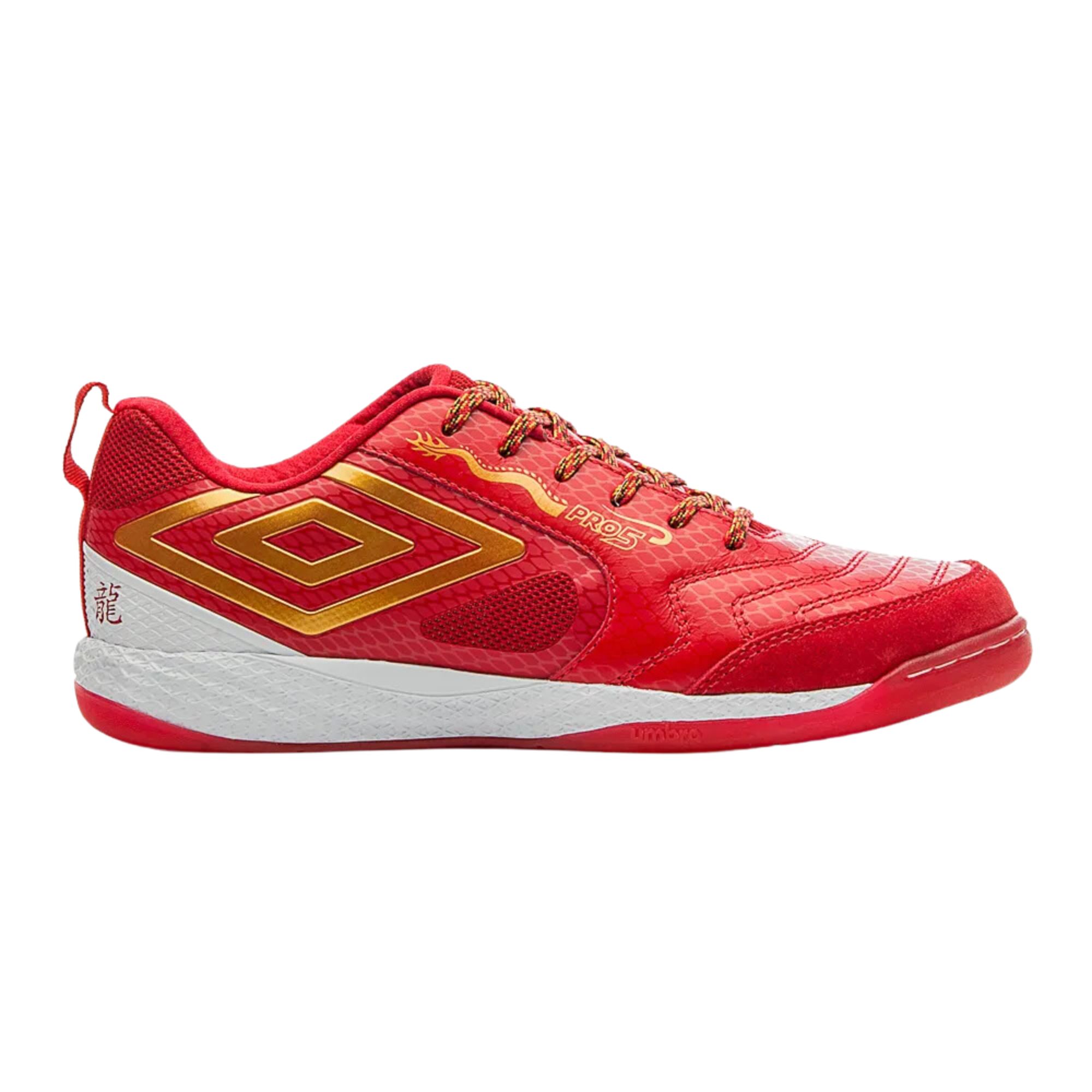 Chuteira Futsal Umbro Pro 5 Bump Dragon Year Masculina - Vermelha
