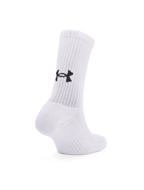 Meia Cano Alto Under Armour Core Cotton Crew 3 Pares Unissex - Branca
