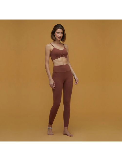 Legging Yoga Algodão Stoned Pilar - Marrom