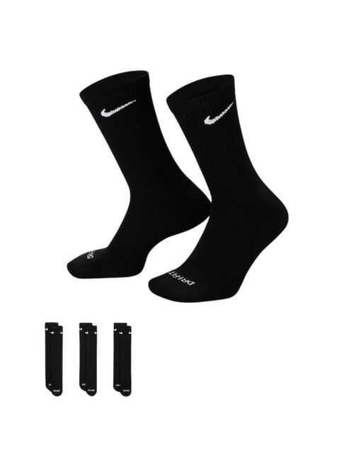 Kit Meias Nike Everyday Plus Cush 3 Pares Unissex - Preta
