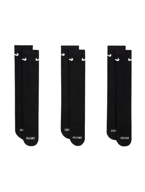 Kit Meias Nike Everyday Plus Cush 3 Pares Unissex - Preta
