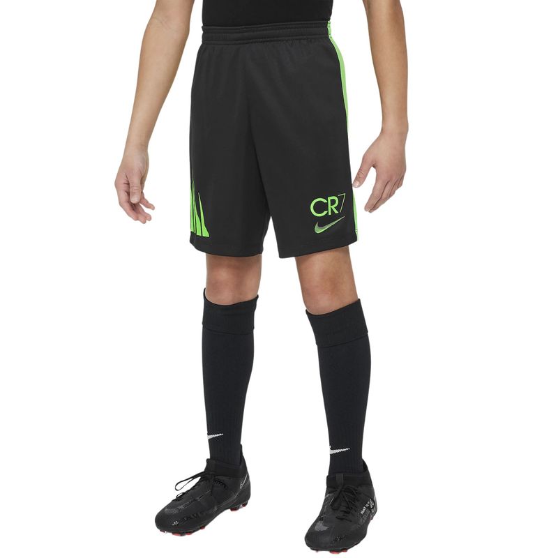 Calção Nike Cr7 Academy 23 Infantil - Preto/Verde