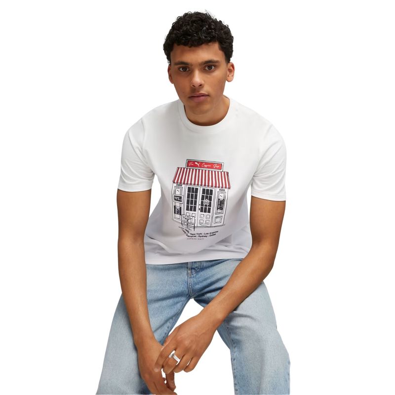Camiseta Puma Graphic Cafe Masculina - Branca