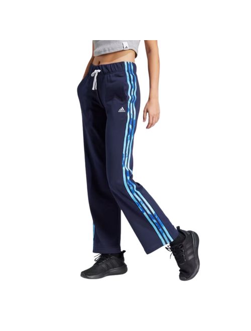 Calça Moletinho Adidas Estampa Floral Três Listras Feminina - Marinho