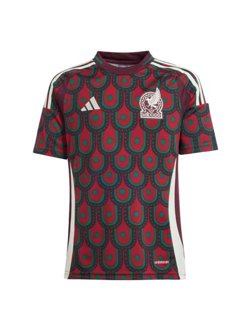 Camisa México I 2024/25 Adidas FMF Infantil - Vermelha/Multicolor
