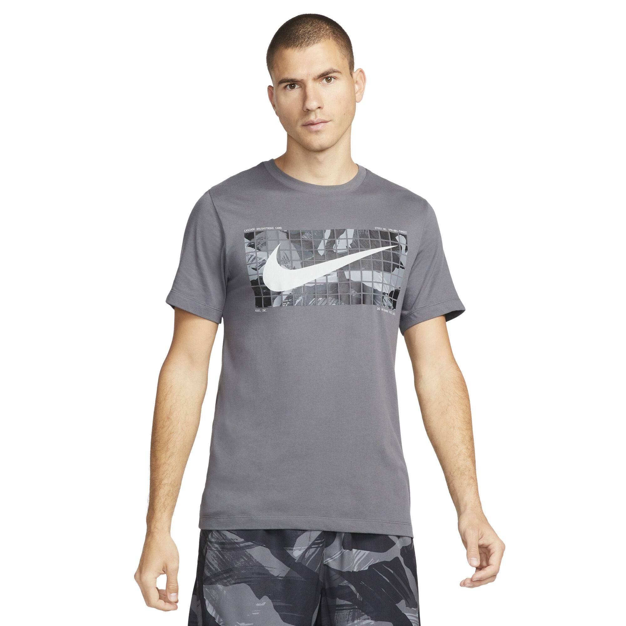 Camiseta Nike Dri-Fit Tee Camo Masculina - Cinza