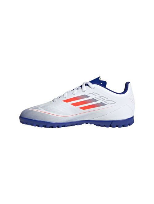 Chuteira Society Adidas F50 Club Infantil - Branca/Azul