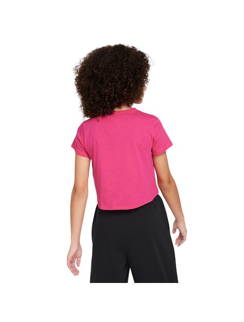 Camiseta Nike Sportswear Crop Futura Infantil - Rosa