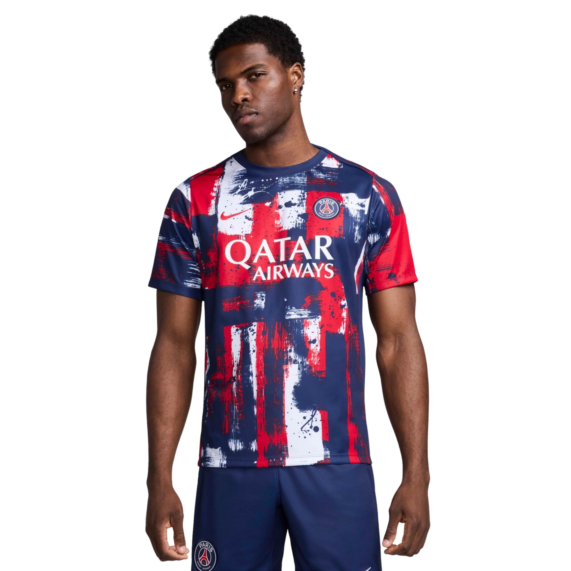 Camisa PSG 2024/25 Nike Pré Jogo Masculina - Azul/Vermelho