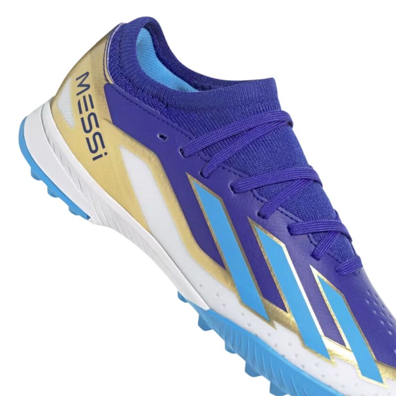 Chuteira-Society-Adidas-X-Crazyfast-23-Messi-League-Infantil---Azul-Branco