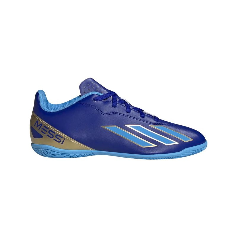 Chuteira Futsal Adidas Crazyfast Club Messi Infantil - Azul/Branco