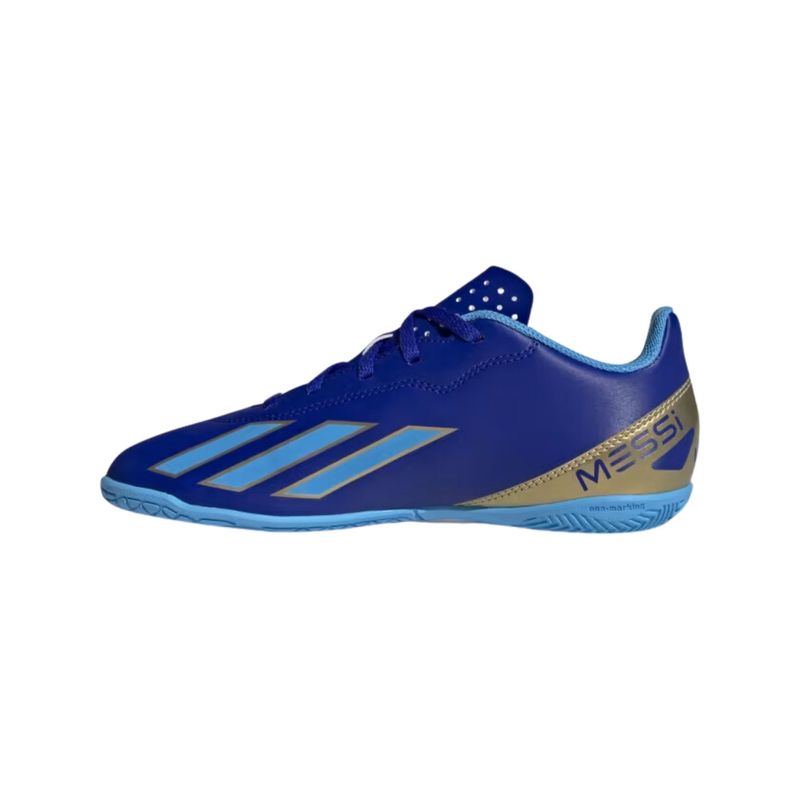 Chuteira Futsal Adidas Crazyfast Club Messi Infantil - Azul/Branco