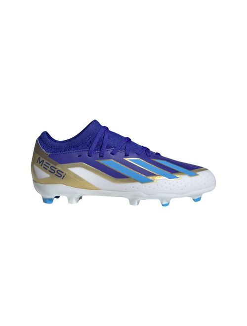 Chuteira Campo Adidas Crazyfast League 23 FG J Messi Infantil - Azul/Branco