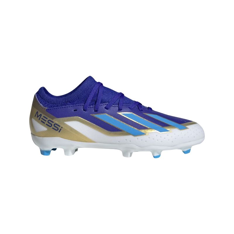 Chuteira Campo Adidas Crazyfast League 23 FG J Messi Infantil - Azul/Branco