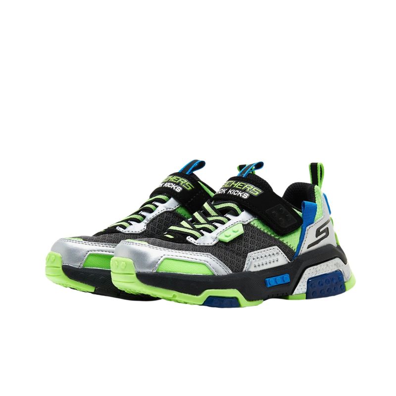 Tenis-Skechers-Brick-Kicks-2.0-Infantil---Preto-Verde