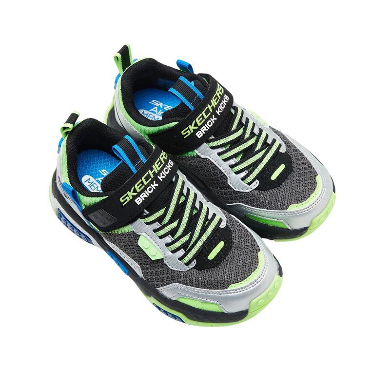Tenis-Skechers-Brick-Kicks-2.0-Infantil---Preto-Verde
