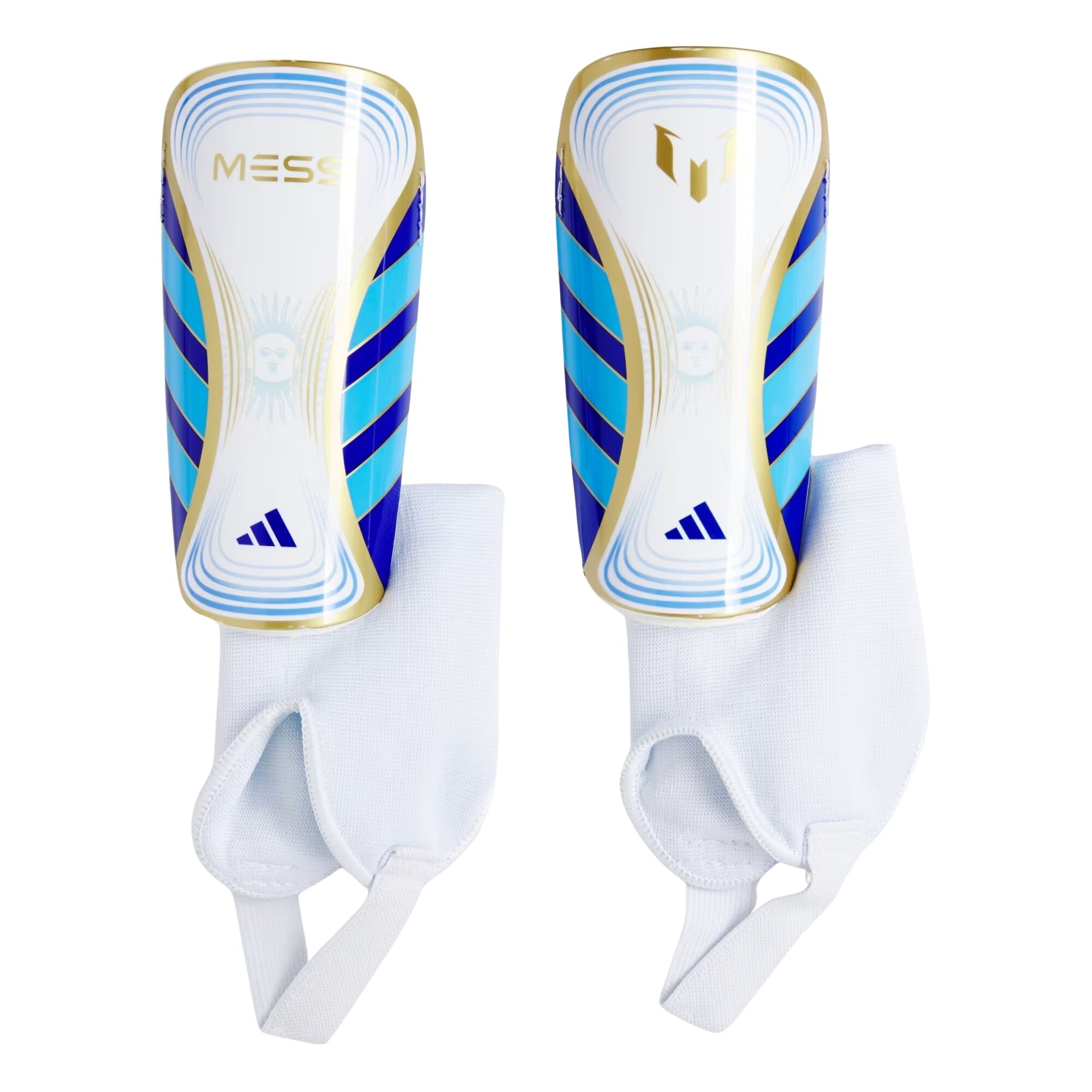 Caneleira Adidas Messi Sg Mtc J Infantil - Branca/Azul