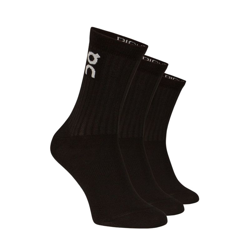 Meia-On-Running-Logo-3-Pares-Unissex---Preta