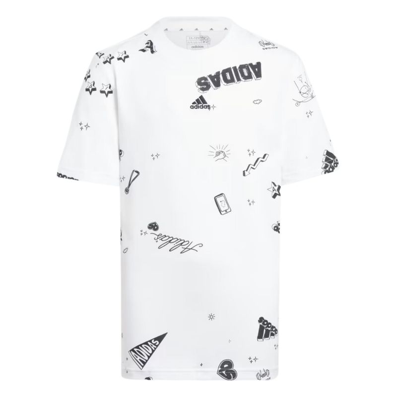 Camiseta-Adidas-Brand-Love-Infantil---Branca-Preta
