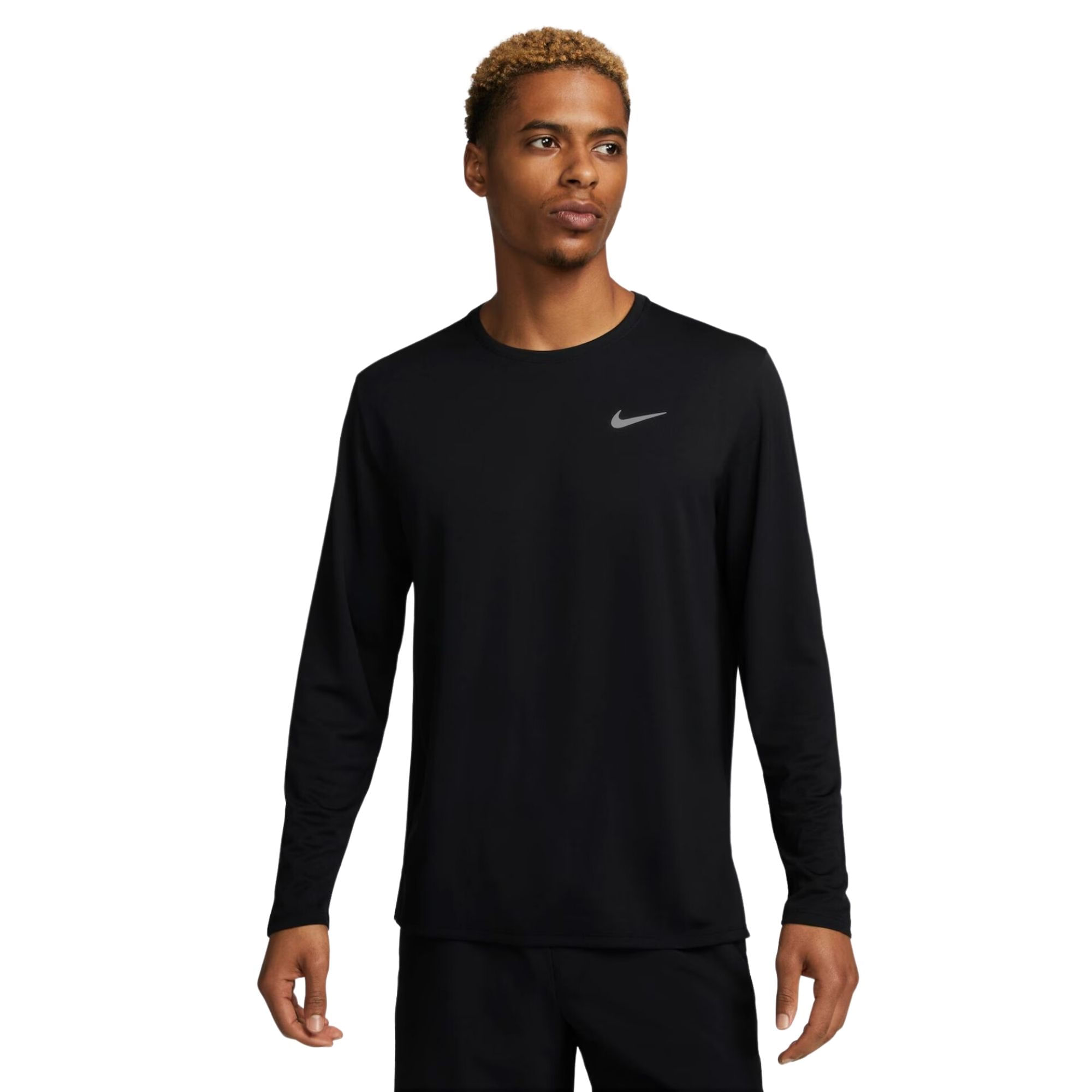 Camiseta Manga Longa Nike Dri-Fit Miler Masculina - Preta