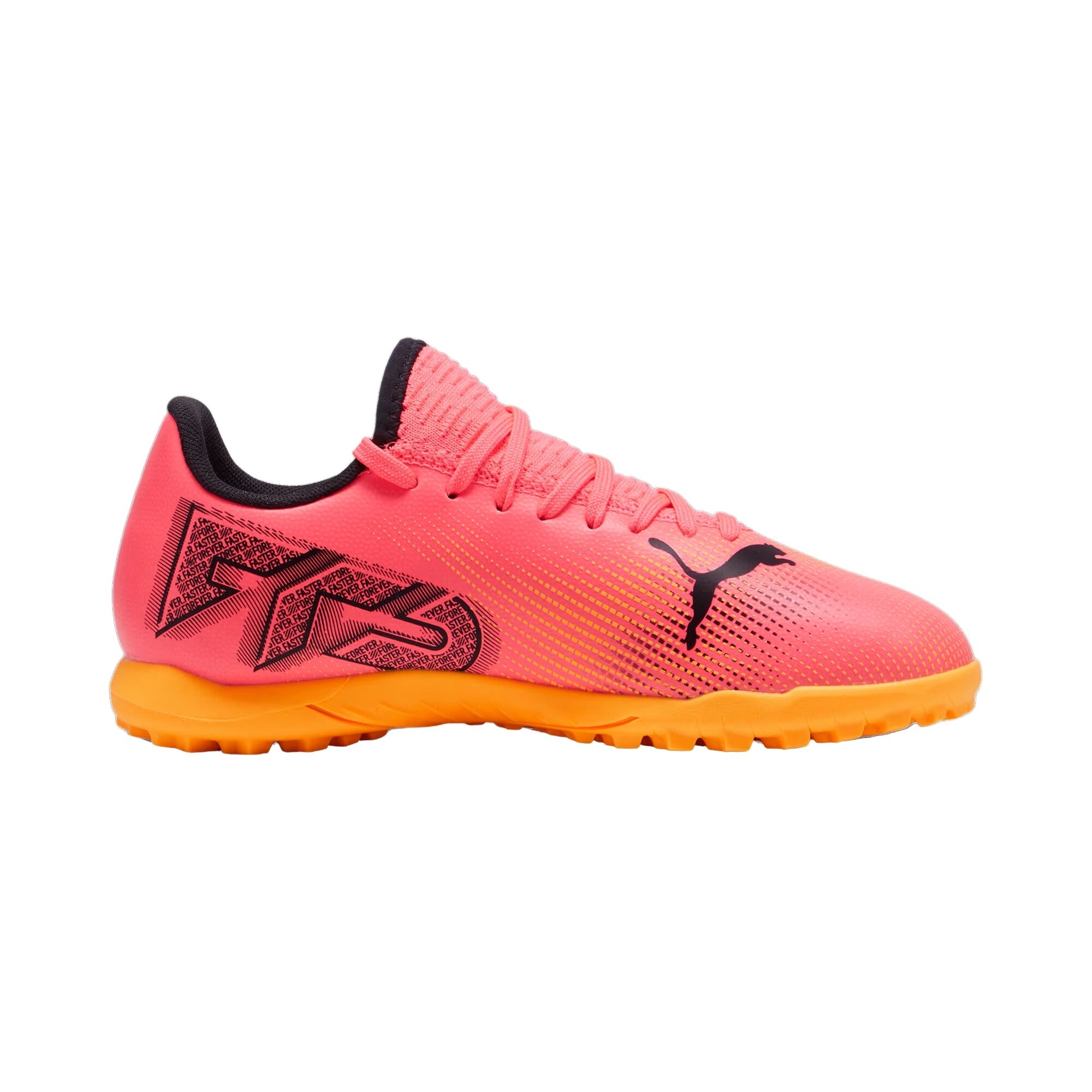 Chuteira Society Puma Future 7 Play Juv Infantil - Laranja/Preta
