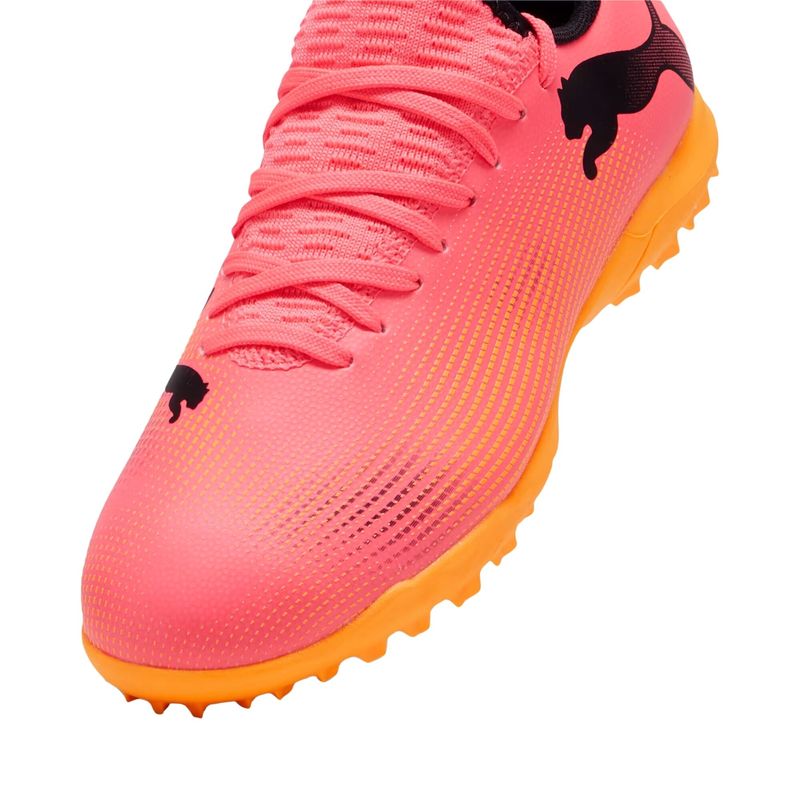 Chuteira-Society-Puma-Future-7-Play-Juv-Infantil---Laranja-Preta