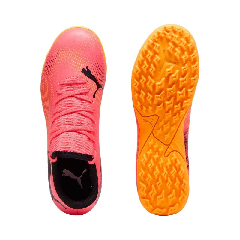 Chuteira-Society-Puma-Future-7-Play-Juv-Infantil---Laranja-Preta