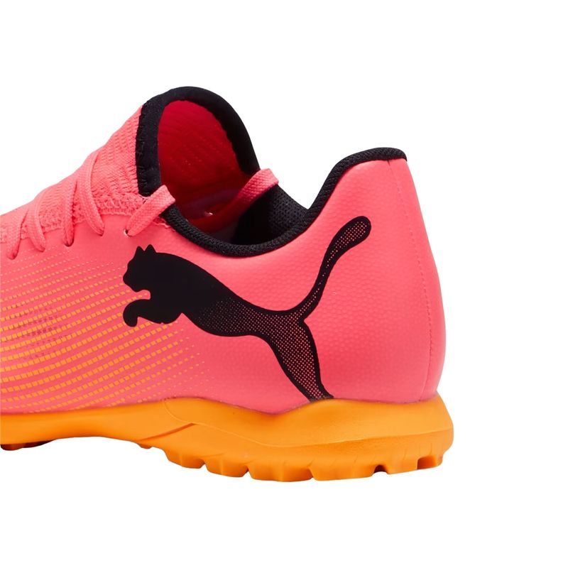 Chuteira-Society-Puma-Future-7-Play-Juv-Infantil---Laranja-Preta
