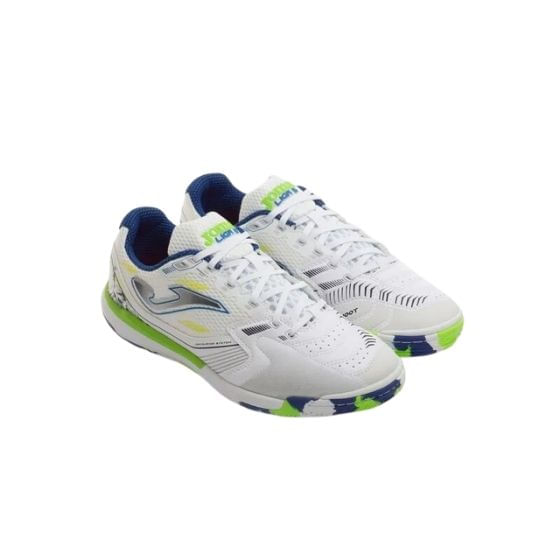 Chuteira Futsal Joma Liga 5 Masculina - Branca/Verde/Azul