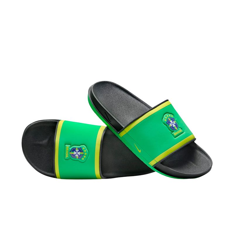 Chinelo Nike CBF Offcourt Masculino - Preto/Verde