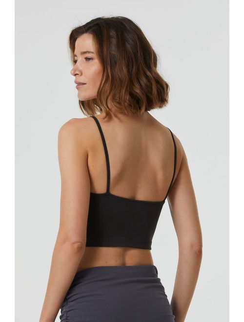Top Yoga Cropped Grafite Algodão Brahma