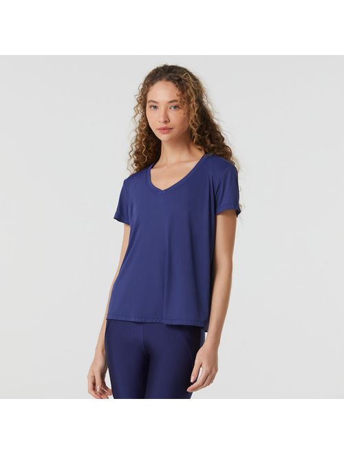 Camiseta Fitness Decote V Preto Uv Fillity