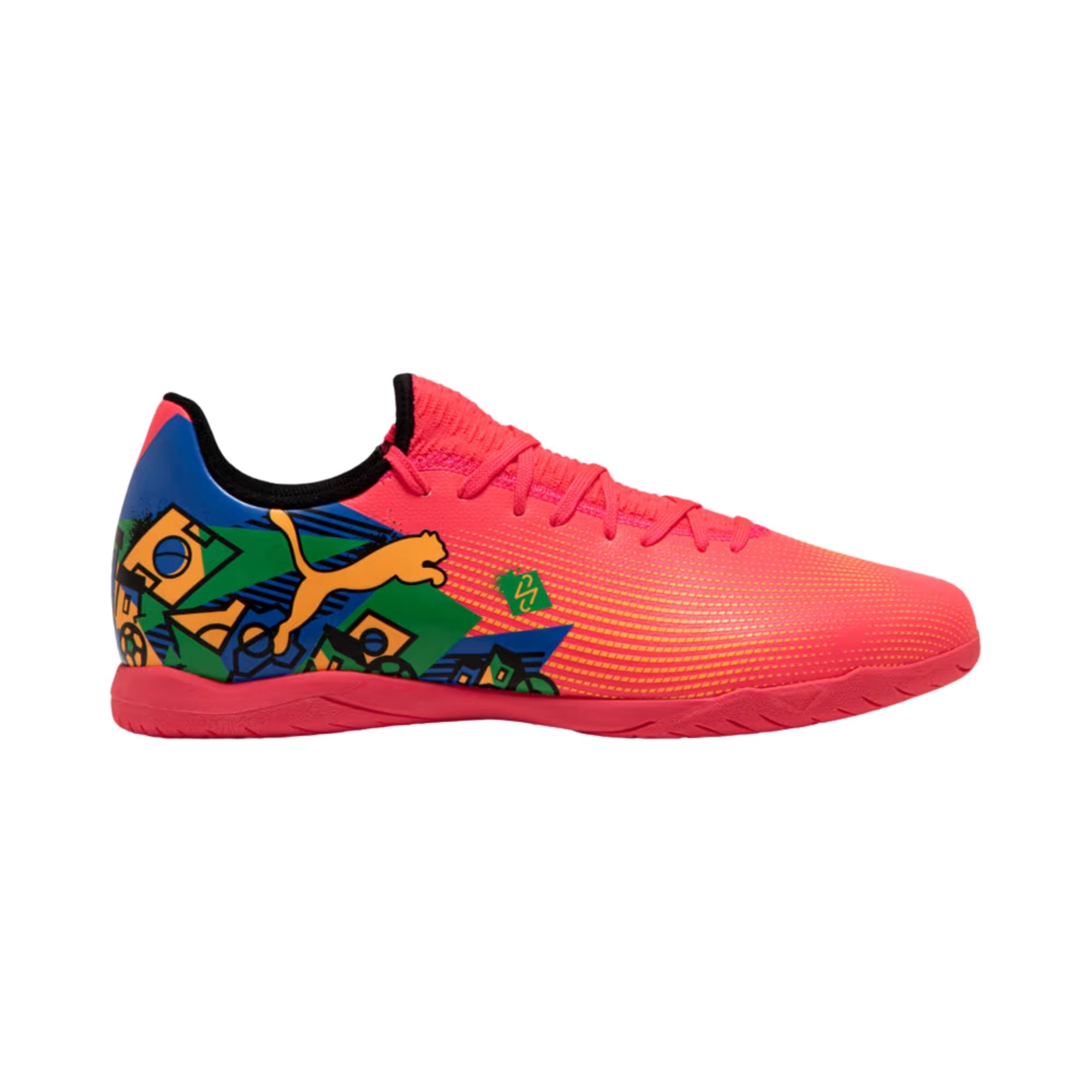 Chuteira Futsal Puma Future 7 Play Neymar Jr Masculina - Laranja