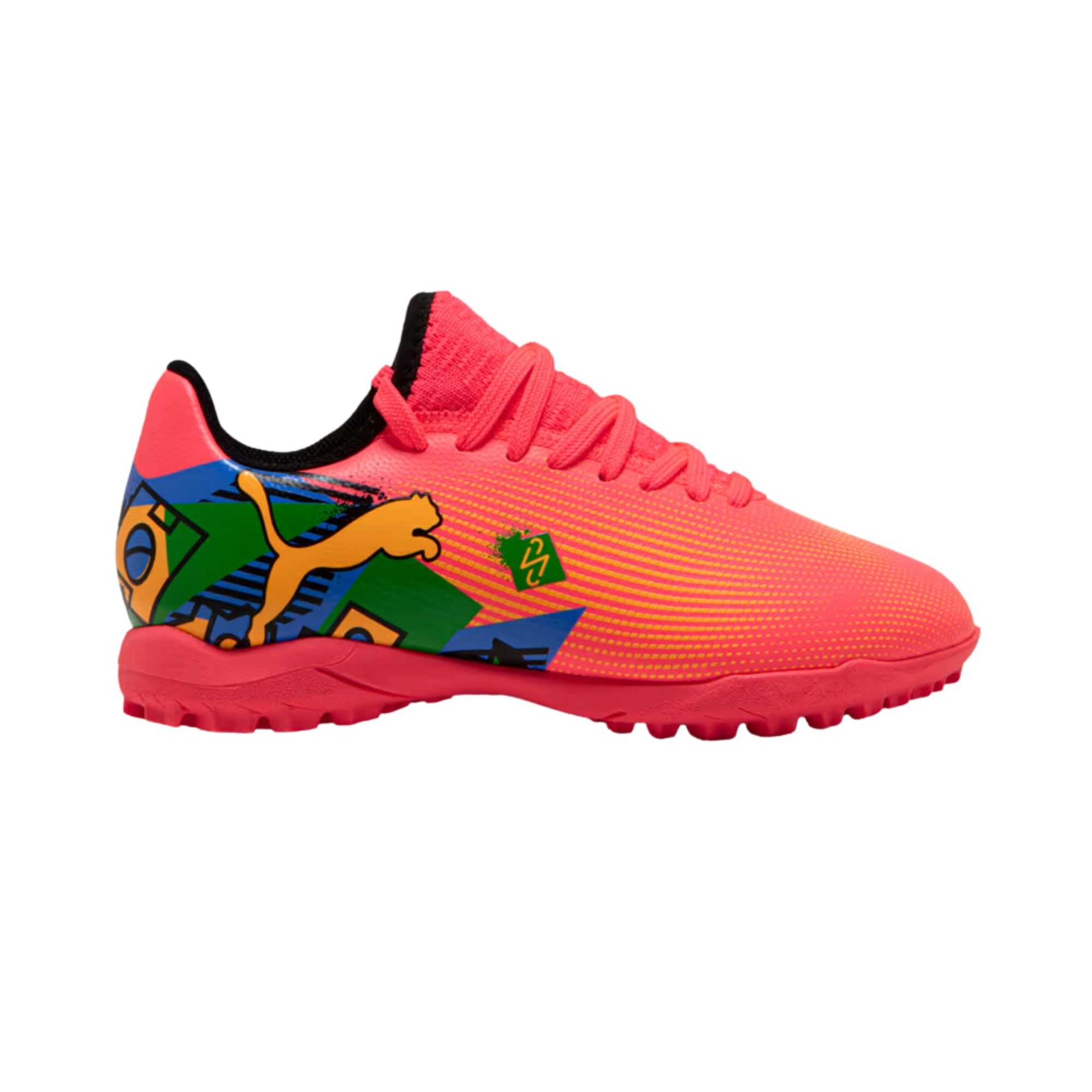 Chuteira Society Puma Future 7 Play Neymar Jr Infantil - Laranja