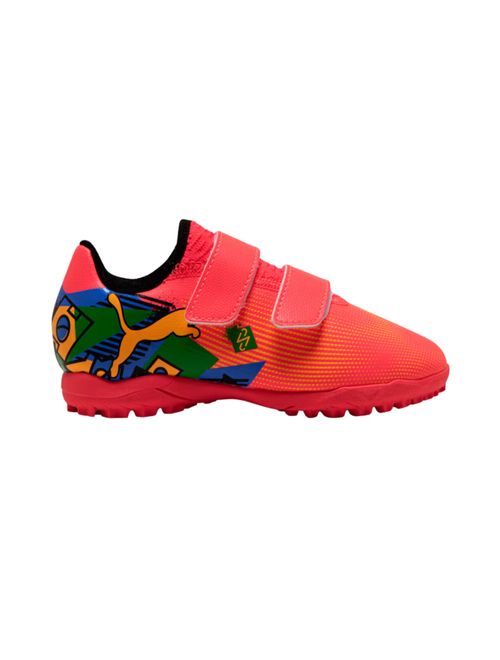 Chuteira Society Puma Future 7 Play Neymar Jr Velcro Infantil - Laranja